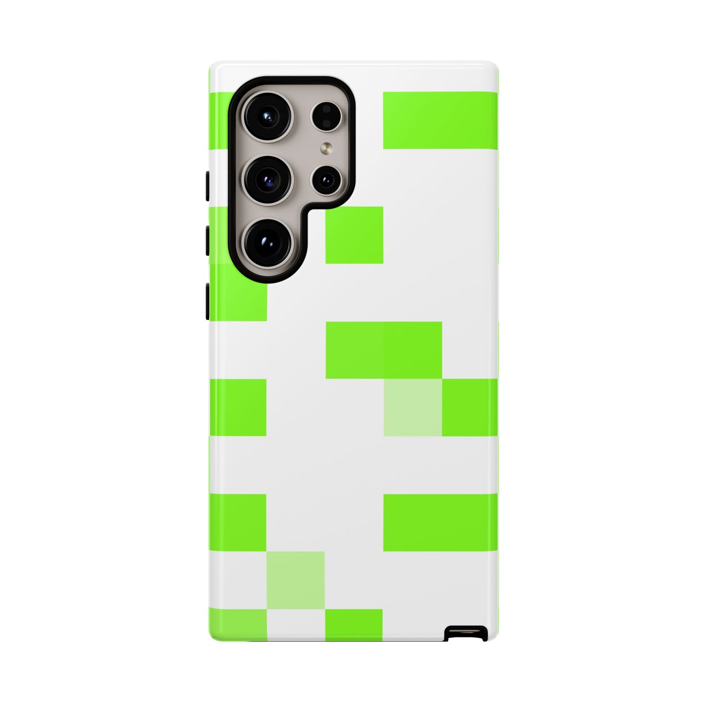 Lime Green Pixel Grid - Phone Case