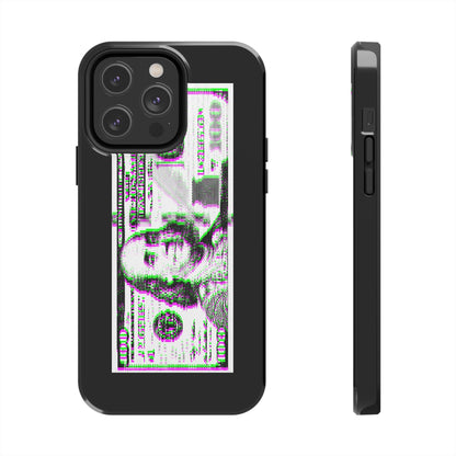 100 Dollars Bill - Green/Magenta Glitch - Phone Case