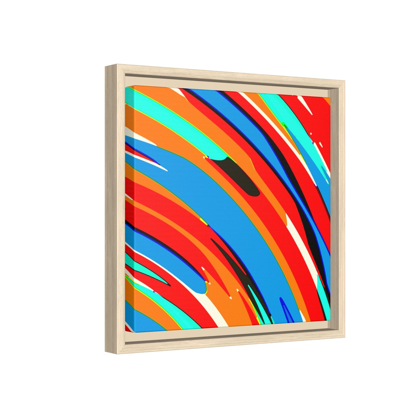 Abstract Rainbow Swirl Arc - Framed Canvas