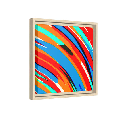 Abstract Rainbow Swirl Arc - Framed Canvas
