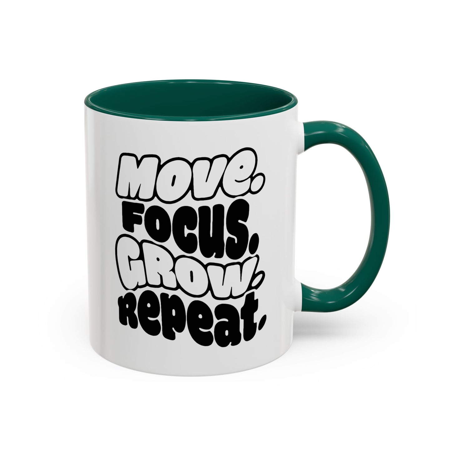 Move. Focus. Grow. Repeat. - Colorful Mug