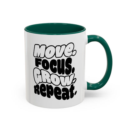 Move. Focus. Grow. Repeat. - Colorful Mug