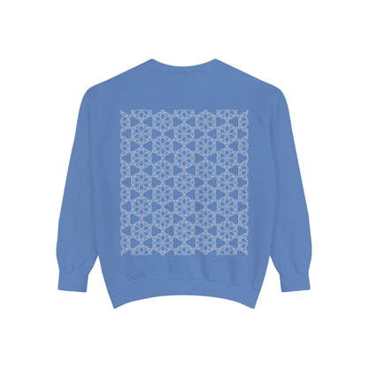 Garment-Dyed Sweatshirt with Elegant Floral Design, Cozy Unisex Sweater, Fashionable Casual Wear, Gift for Her, Perfect for Spring Style