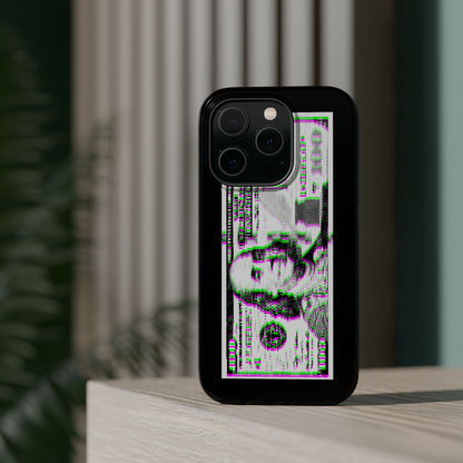 100 Dollars Bill - Green/Magenta Glitch - Magnetic Phone Case