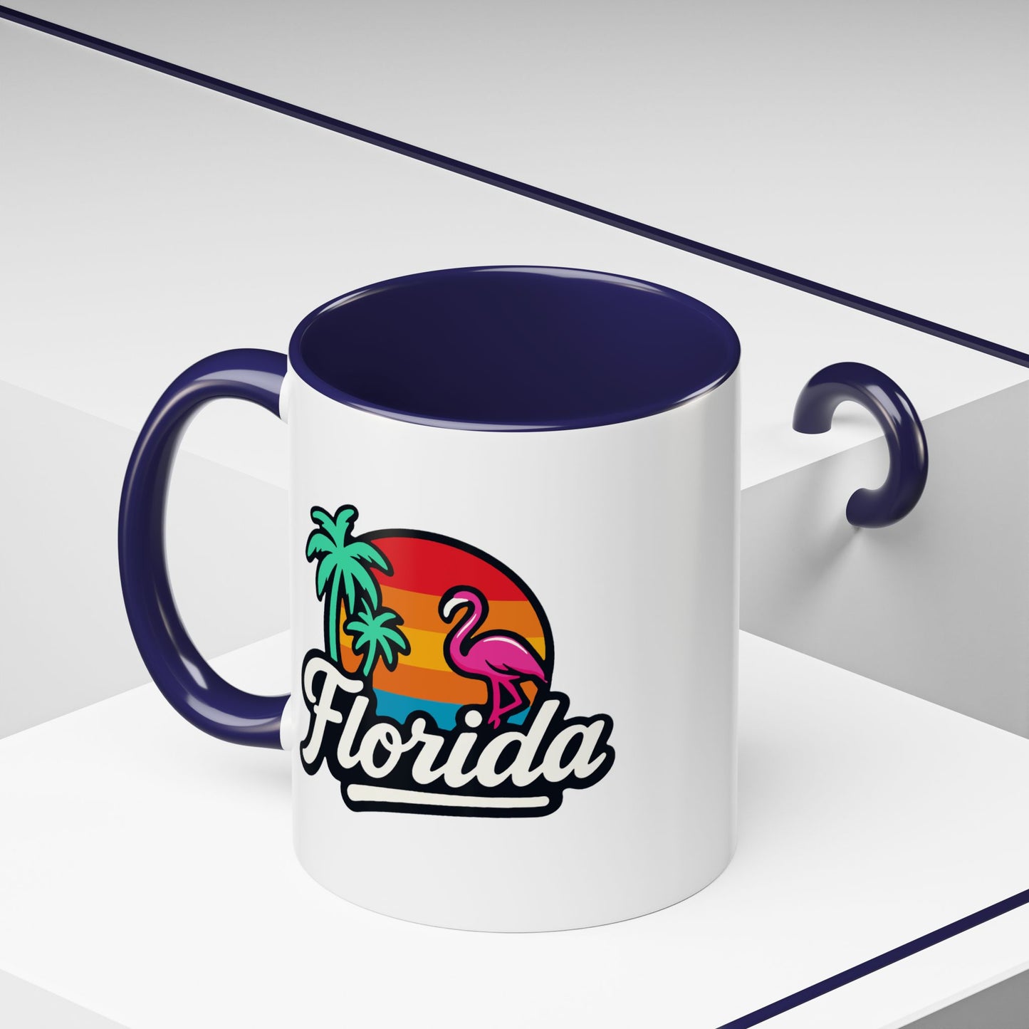 Florida Sunset Palm - Color Accent Mug