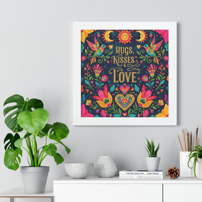 Hugs, Kisses & Love - Framed Poster