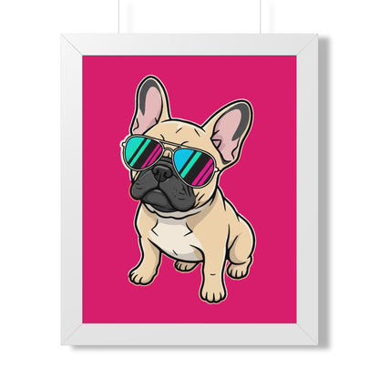 French Bulldog with Sunglasses - Framed Poster