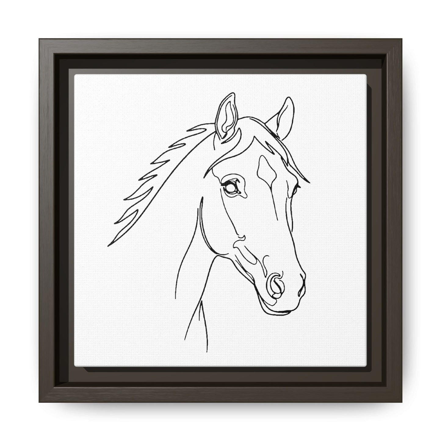 Horse Portrait Sketch - Framed Canvas