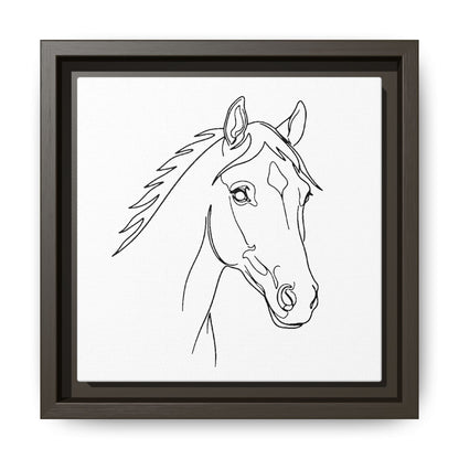 Horse Portrait Sketch - Framed Canvas