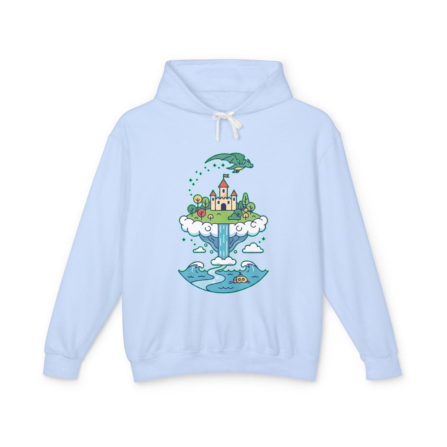 Floating Castle Dragon - Magical Fantasy Island - Hoodie