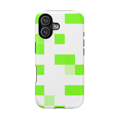 Lime Green Pixel Grid - Magnetic Phone Case