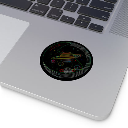 Galactic Round Vinyl Stickers, Space Decor, Laptop Stickers, Cosmic Gift, Astronaut Theme, Unique Space Art