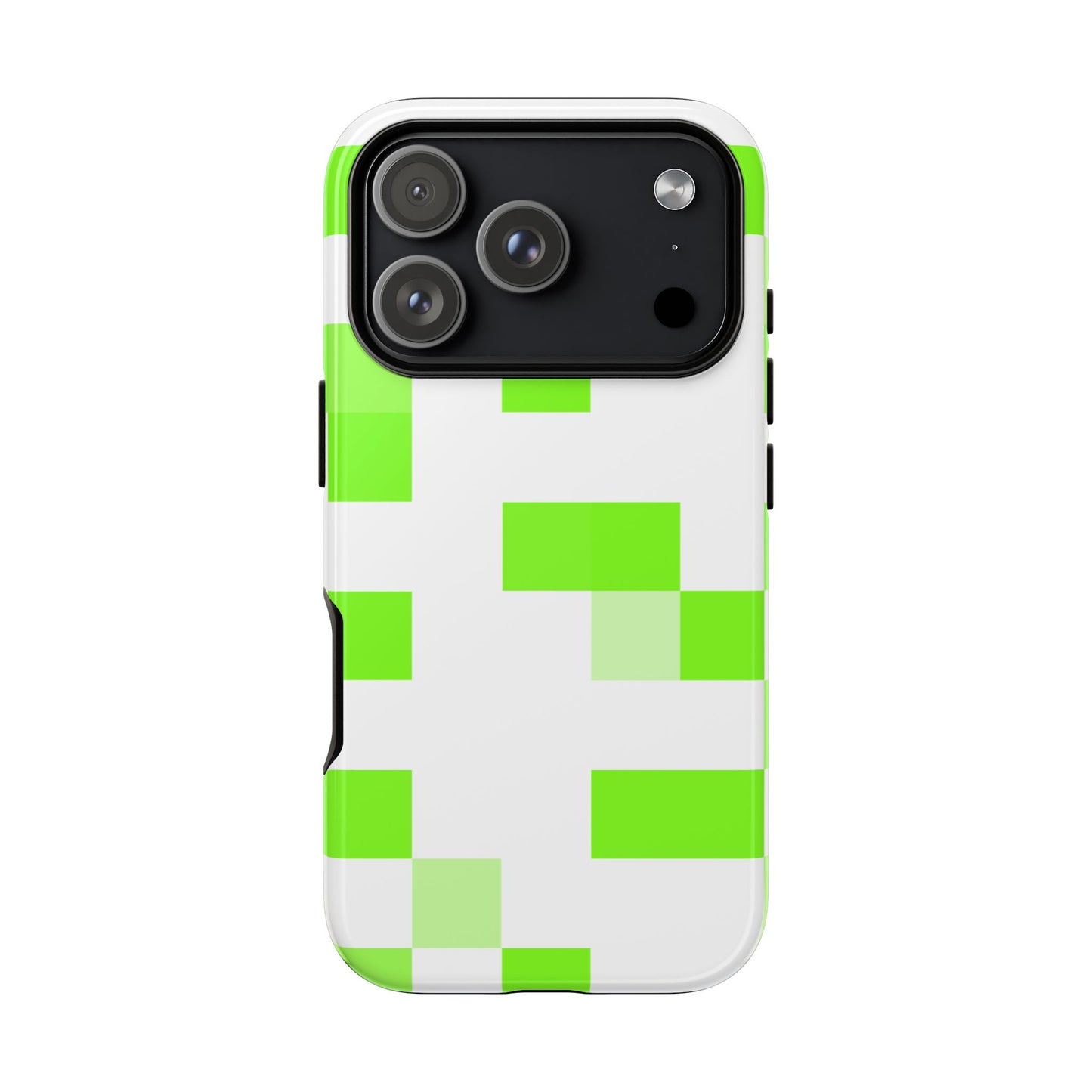 Lime Green Pixel Grid - Phone Case