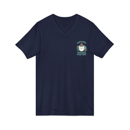 Brew-tiful Mornings Start Here - V-Neck Tee