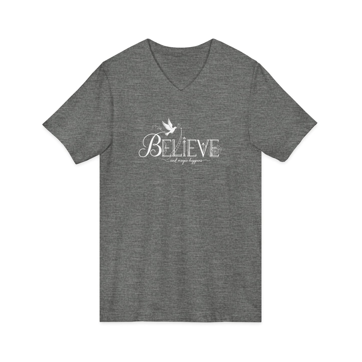 Believe and Magic Happens - V-Neck Tee