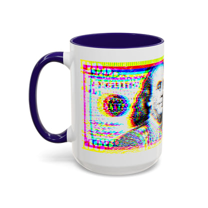100 Dollars Bill - Neon Color Explosion - Color Accent Mug