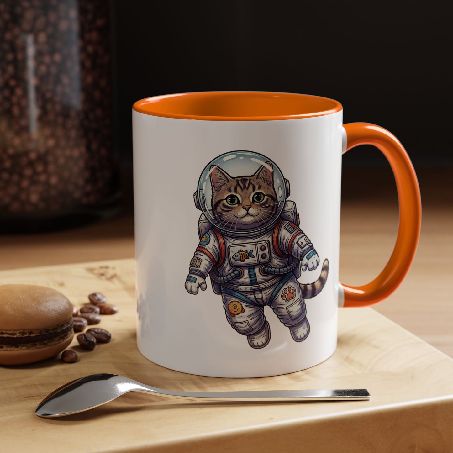 Astronaut Cat - Color Accent Mug