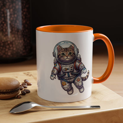 Astronaut Cat - Color Accent Mug