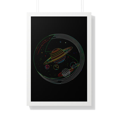 Cosmic Planetary Framed Vertical Poster, Space Art Decor, Astronomy Gift, Home Wall Art, Celestial Decoration, Galaxy Print