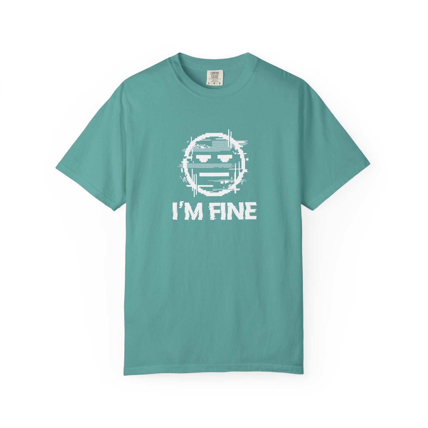 I’m Fine Glitched Smiley - T-Shirt