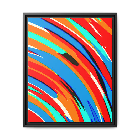 Abstract Rainbow Swirl Arc - Framed Canvas