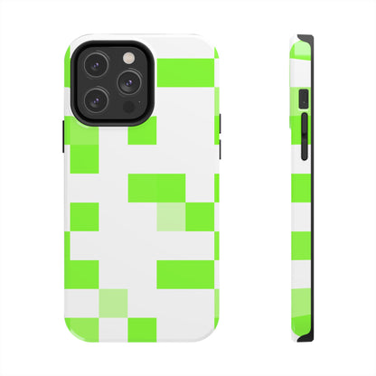Lime Green Pixel Grid - Phone Case