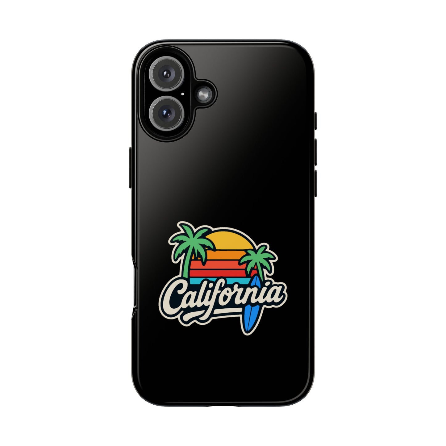 California Sunset Phone Case, Tropical Cell Phone Cover, Beach Lover Gift, Summer Vibes Accessory, Surfing Decor, Personalized Case