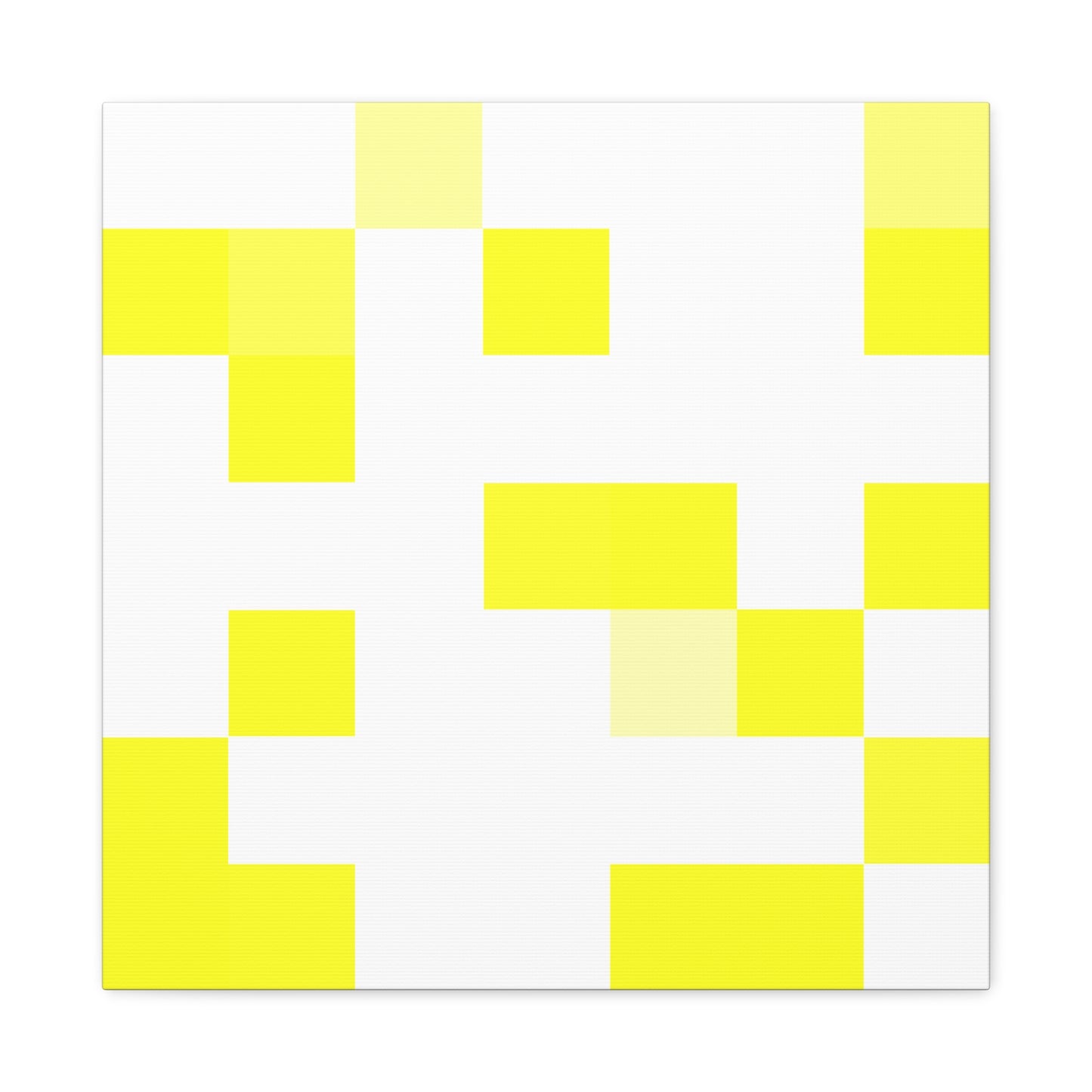 Yellow Pixel Grid - Canvas