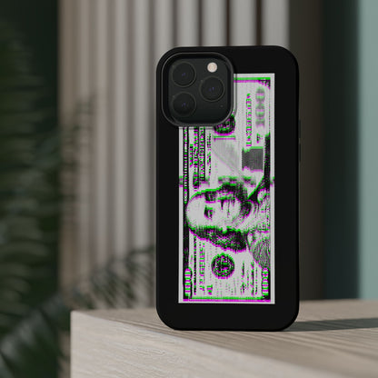 100 Dollars Bill - Green/Magenta Glitch - Magnetic Phone Case