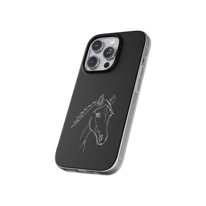 Horse Portrait Sketch - Flexi Phone Case