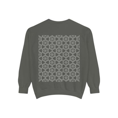 Garment-Dyed Sweatshirt with Elegant Floral Design, Cozy Unisex Sweater, Fashionable Casual Wear, Gift for Her, Perfect for Spring Style