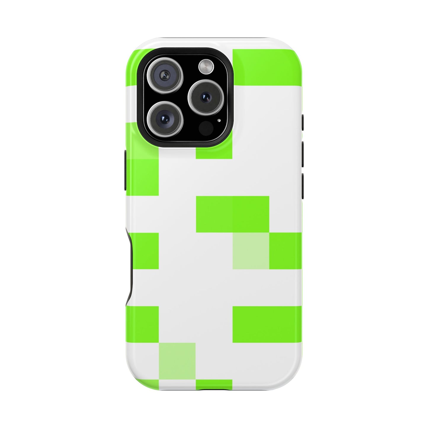 Lime Green Pixel Grid - Magnetic Phone Case