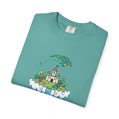 Floating Castle Dragon - Magical Fantasy Island - T-Shirt