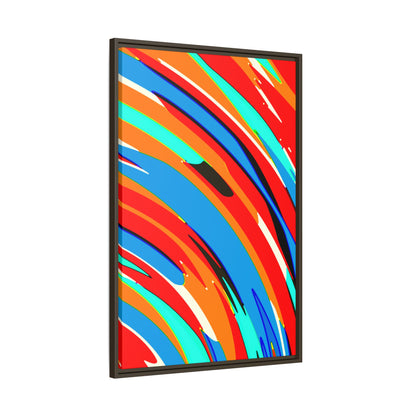 Abstract Rainbow Swirl Arc - Framed Canvas