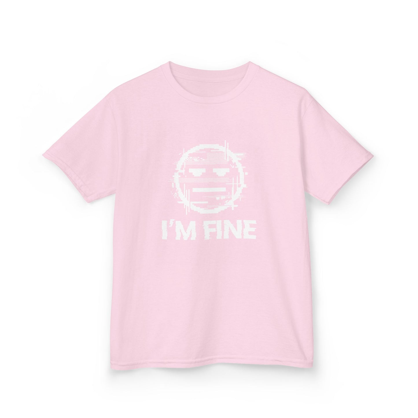 I’m Fine Glitched Smiley - Kids Tee