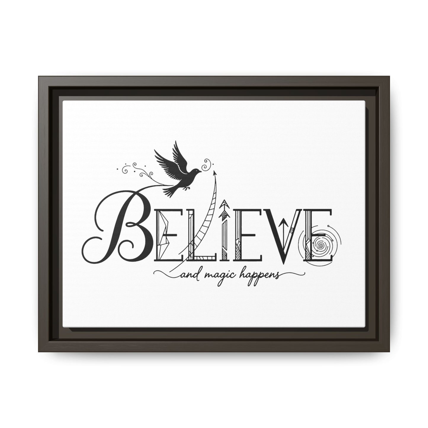 Believe and Magic Happens - Framed Canvas
