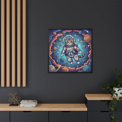 Astronaut Cat - Framed Canvas