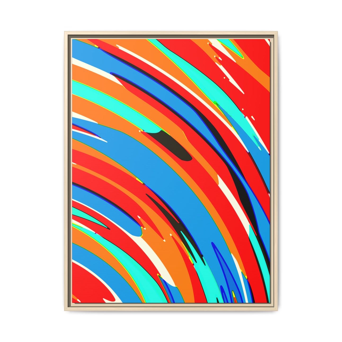 Abstract Rainbow Swirl Arc - Framed Canvas