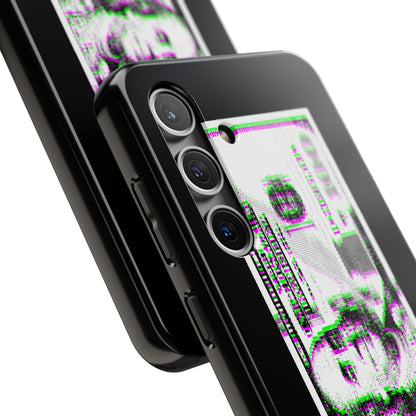 100 Dollars Bill - Green/Magenta Glitch - Phone Case