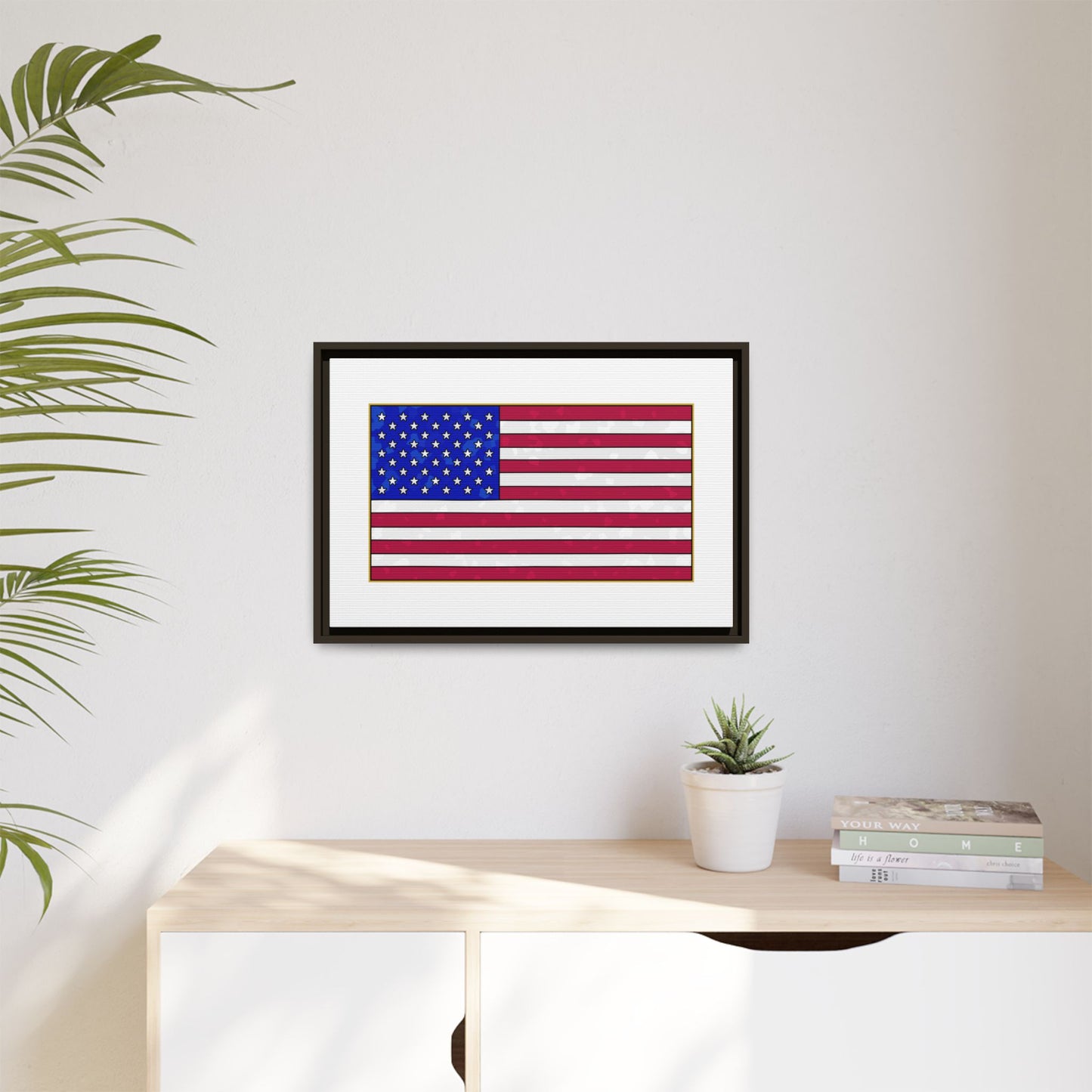 New Glory American Flag (Gold Edge Edition) - Framed Canvas