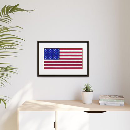 New Glory American Flag (Gold Edge Edition) - Framed Canvas