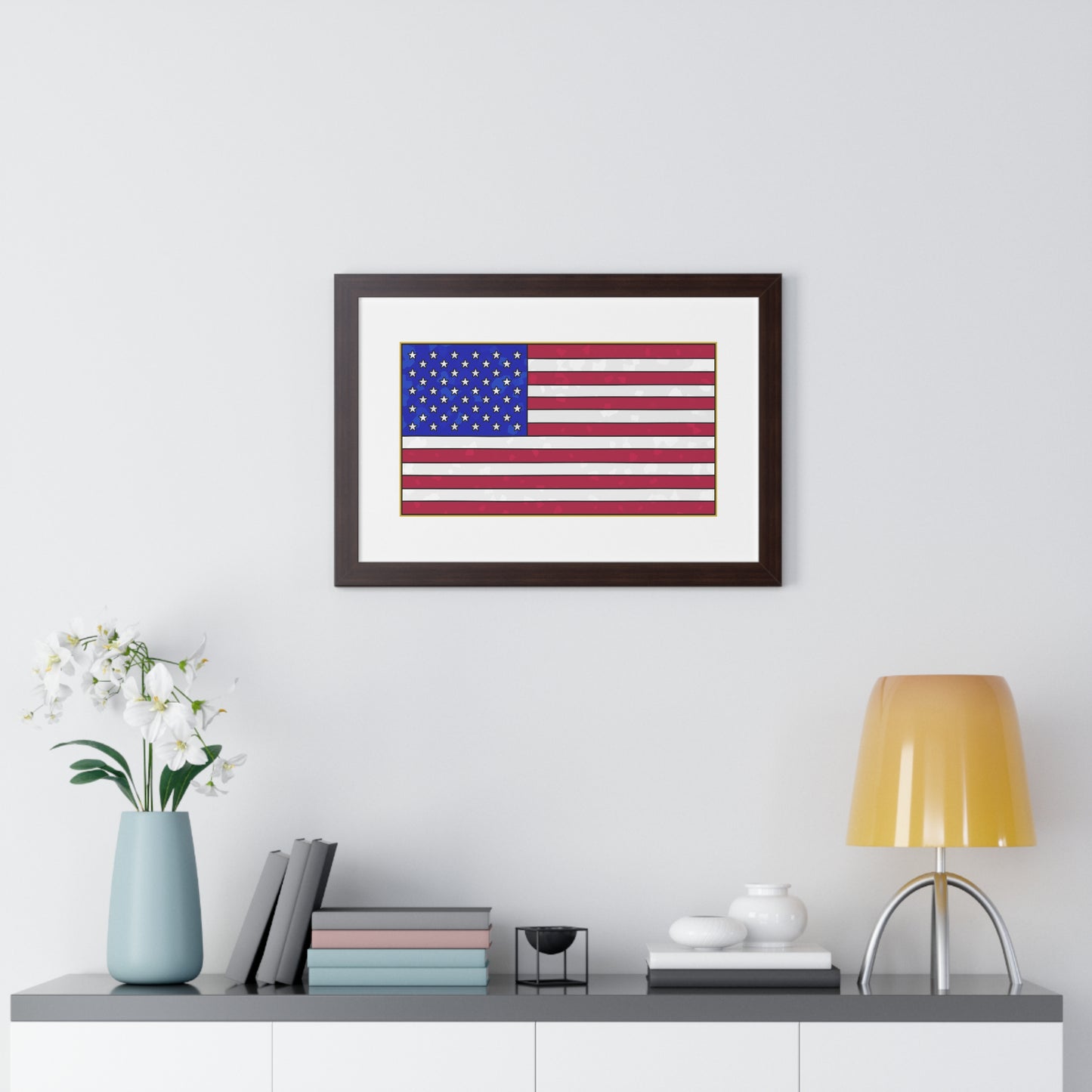 New Glory American Flag (Gold Edge Edition) - Framed Poster