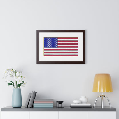 New Glory American Flag (Gold Edge Edition) - Framed Poster