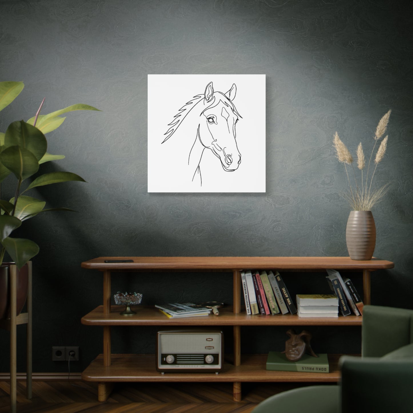 Horse Portrait Sketch - Stretched Canvas