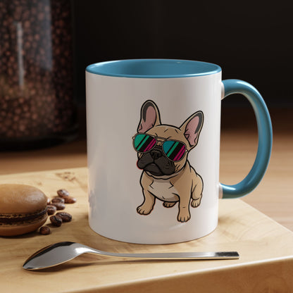 French Bulldog with Sunglasses - Color Accent Mug