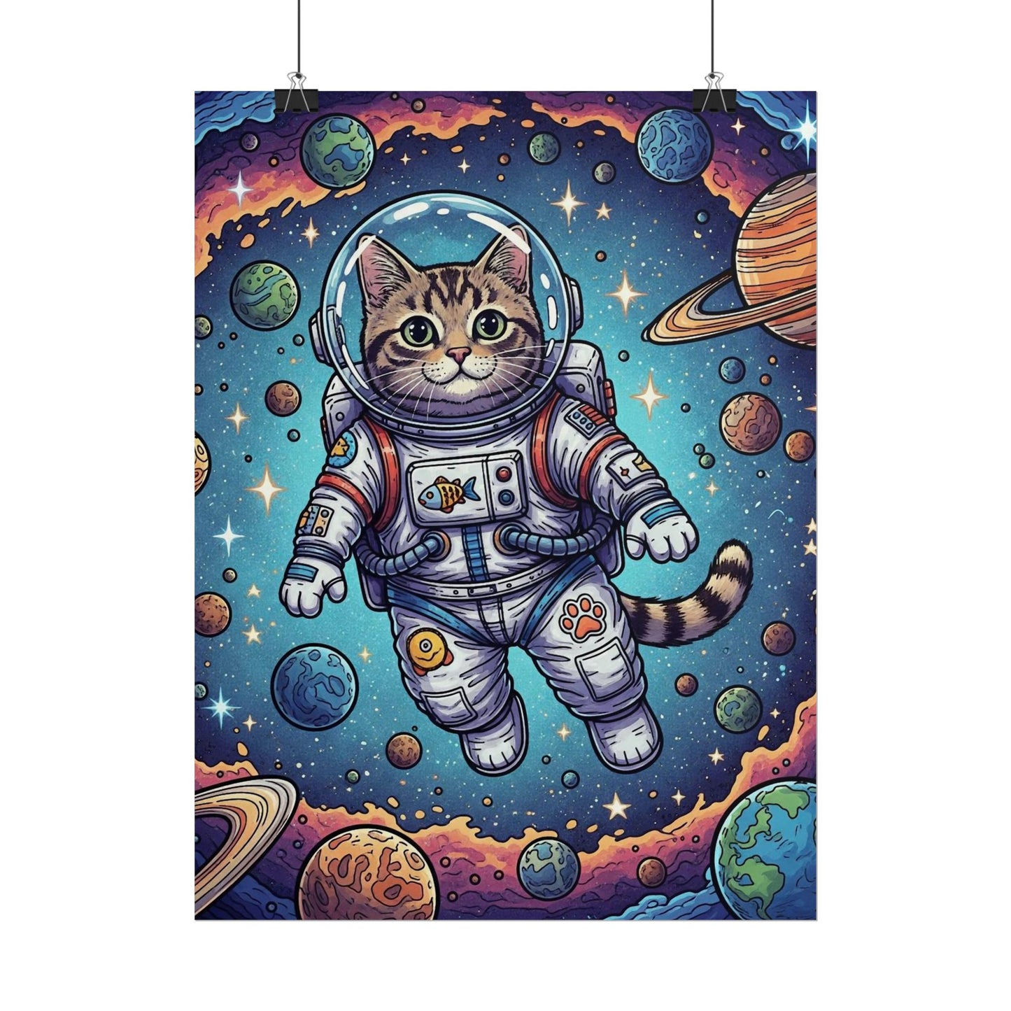 Astronaut Cat - Rolled Poster