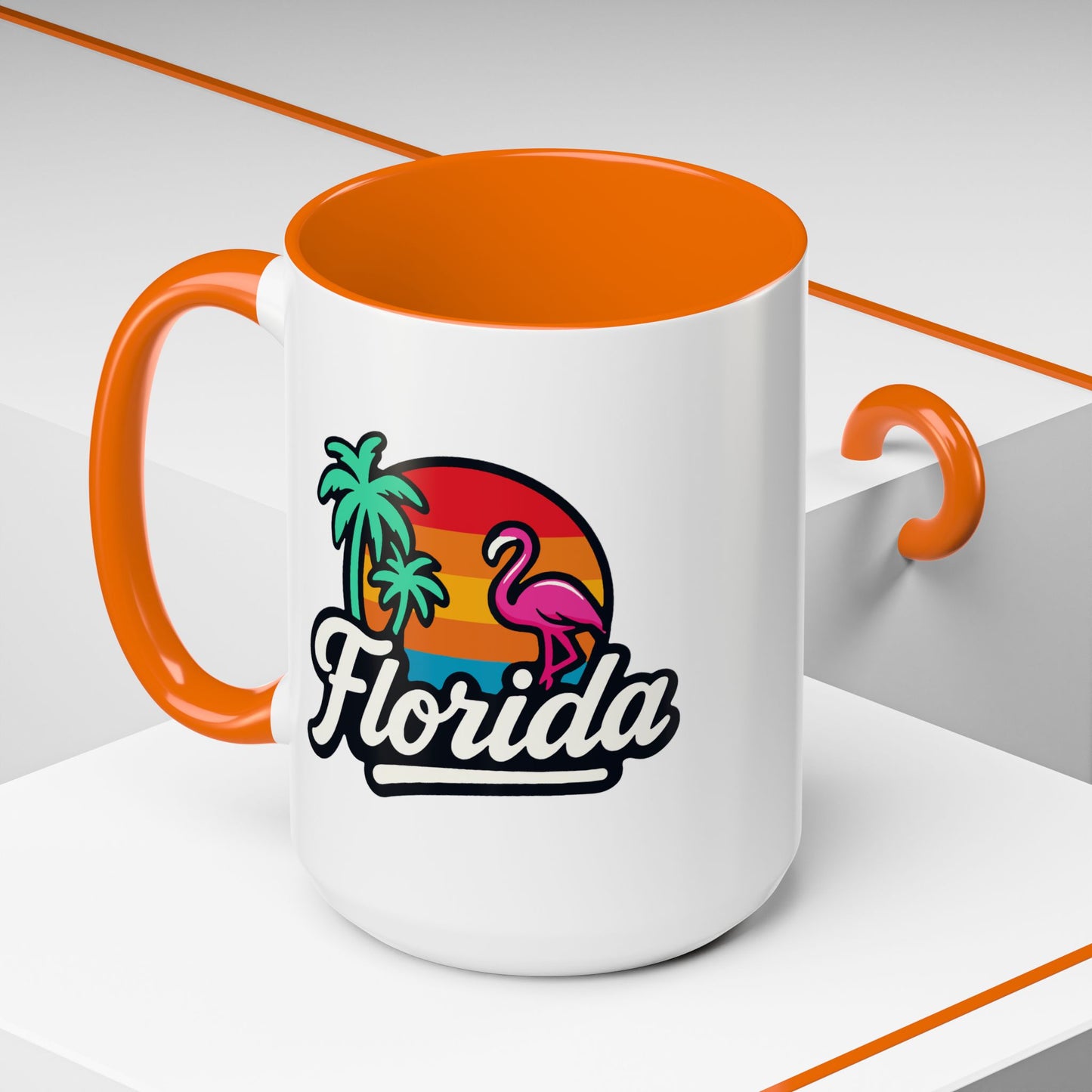 Florida Sunset Palm - Color Accent Mug