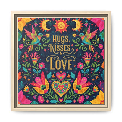 Hugs, Kisses & Love - Framed Canvas