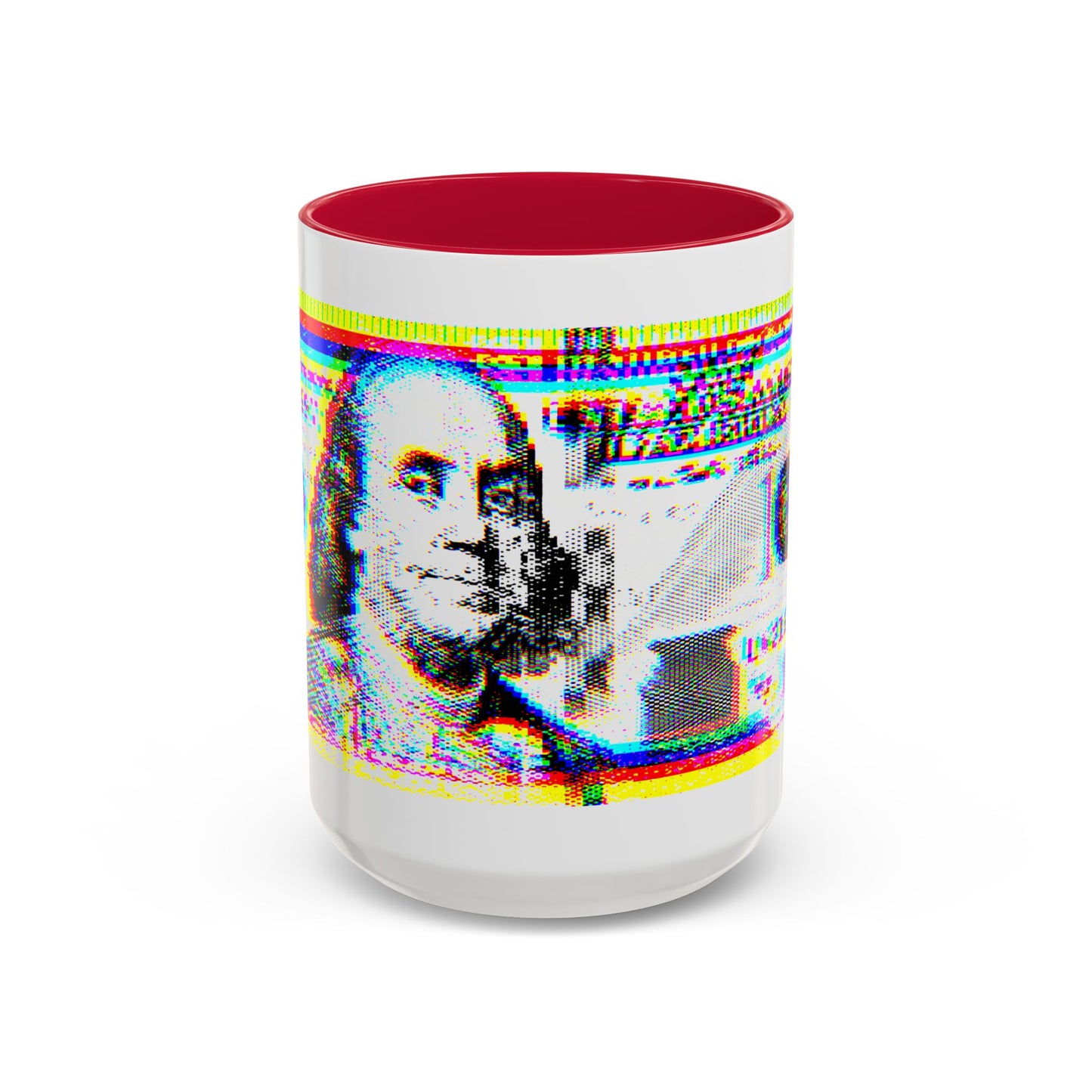 100 Dollars Bill - Neon Color Explosion - Color Accent Mug