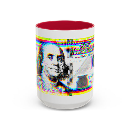 100 Dollars Bill - Neon Color Explosion - Color Accent Mug